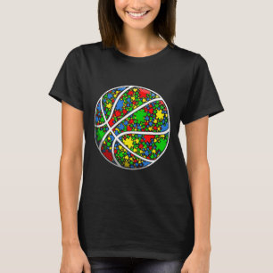 Camiseta Engraçado Quebra-cabeça de basquete Autismo Homens