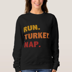 Camiseta Engraçado Queda Ditos Ação de Graças Trot Run Turk