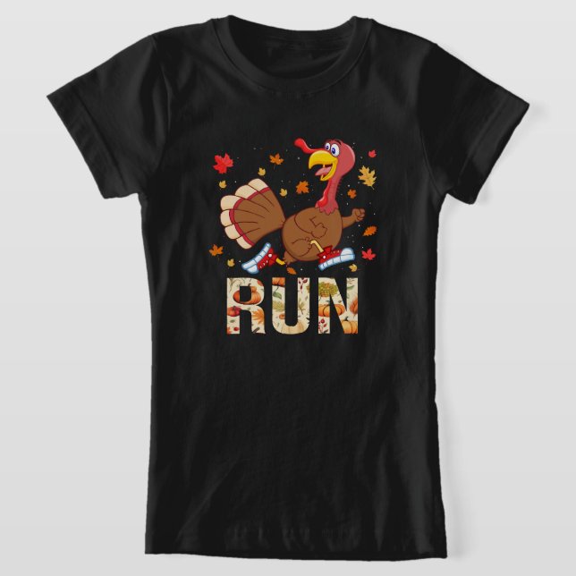Camiseta Engraçado Queda Ditos Ação de Graças Trot Run Turk (Postura )