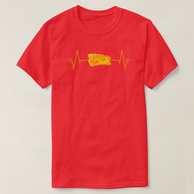 Camiseta Engraçado Queijo Batido de Coração (Frente do Design)