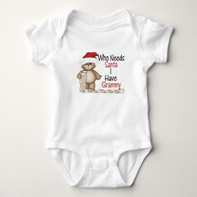Camiseta Engraçado quem precisa o papai noel Grammy (Frente)