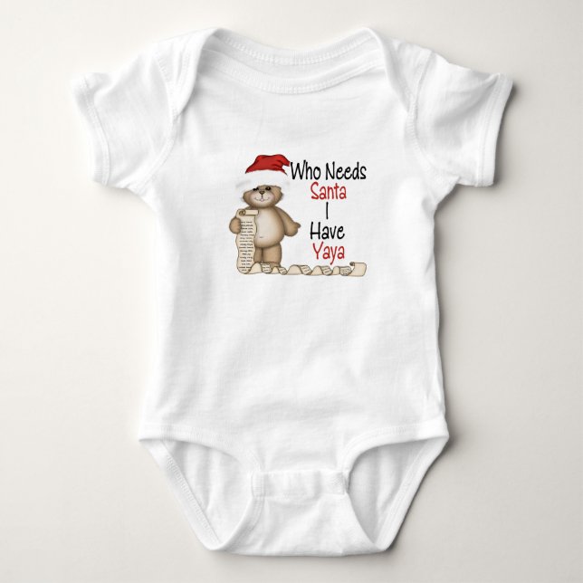 Camiseta Engraçado quem precisa o papai noel Yaya (Frente)
