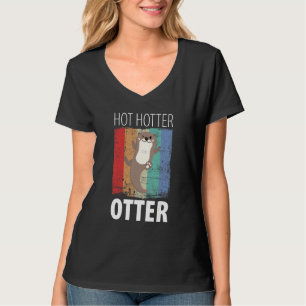 Camiseta Engraçado Quente Mais Quente Otter Love Dizendo Pe