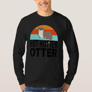 Camiseta Engraçado Quente Mais Quente Otter Love Dizendo Pe
