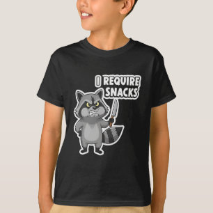 Camiseta Engraçado Raccoon Eu Preciso De Snacks De Carro Hu
