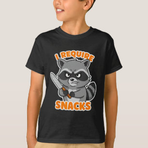 Camiseta Engraçado Raccoon Eu Preciso De Snacks De Carro Hu