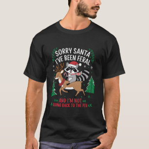 Camiseta Engraçado Raccoon Natal Desculpe Papais noeis Fera