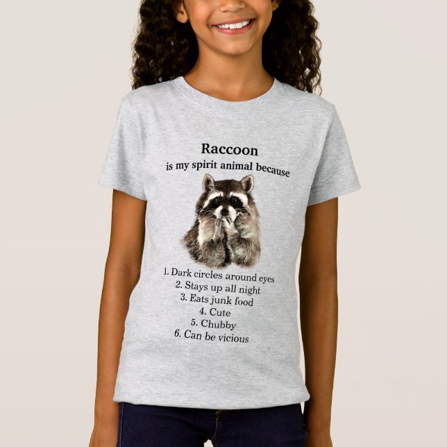 Camiseta Engraçado Raccoon Spirit Humor (Frente)