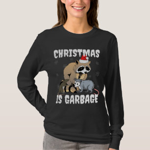 Camiseta Engraçado Raccoon Trash Gang Memória Festiva Natal