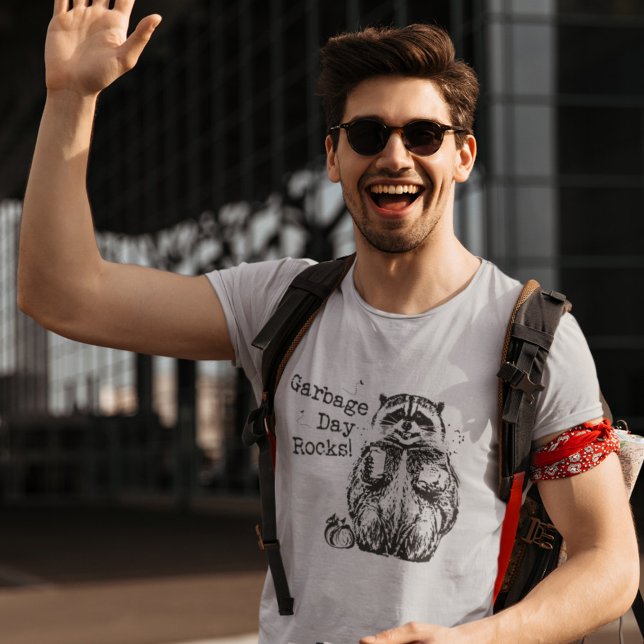 Camiseta Engraçado Racion Comendo Lixo Desenhando Lixo (Criador carregado)