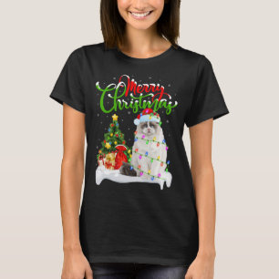 Camiseta Engraçado Ragdoll Cat Lover Xmas Lighting Ragdoll