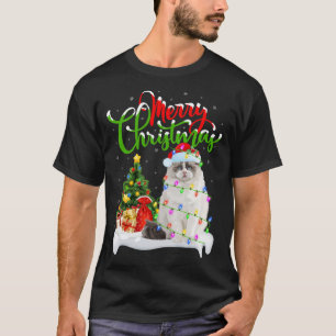 Camiseta Engraçado Ragdoll Cat Lover Xmas Lighting Ragdoll 