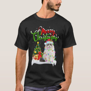 Camiseta Engraçado Ragdoll Cat Lover Xmas Lighting Ragdoll 