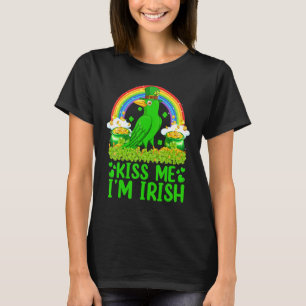 Camiseta Engraçado Rainbow Beija-me Sou Irlandês Raven Bird