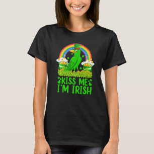 Camiseta Engraçado Rainbow Beija-me Sou Irlandês Raven Bird