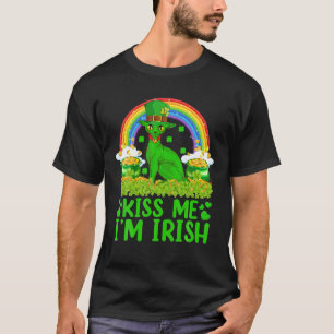 Camiseta Engraçado Rainbow Beija-me Sou Irlandês Sphynx Cat