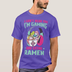 Camiseta Engraçado Ramen E Jogando Jogador De Cultura Japon