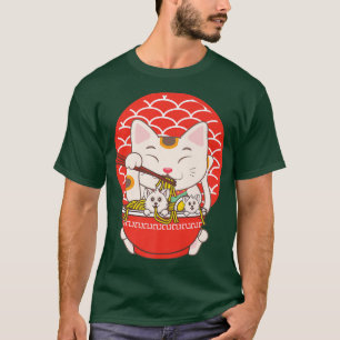Camiseta Engraçado Ramen Mostra Noodles Gatos De Gato De An