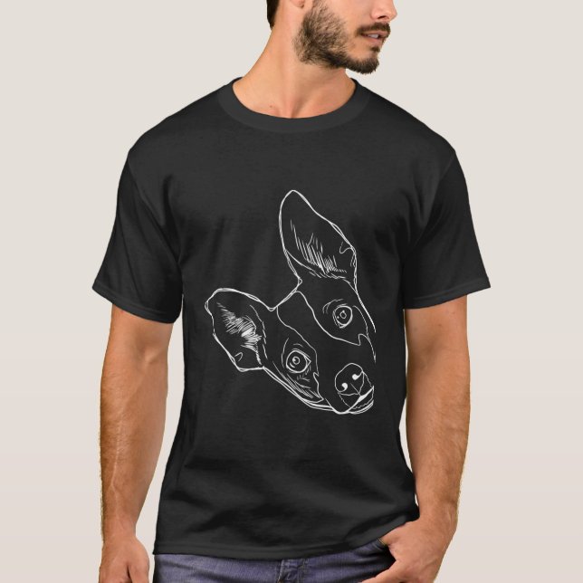 Camiseta Engraçado Rat Terrier (Frente)