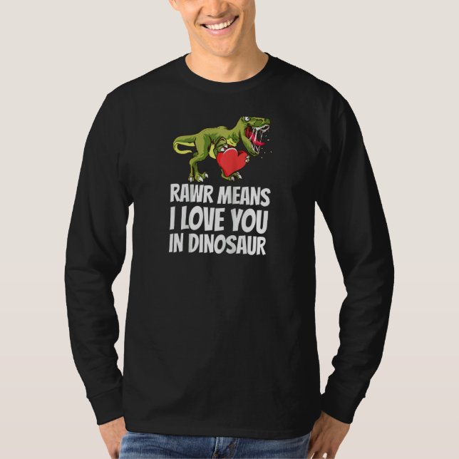 Camiseta Engraçado Rawr Quer Dizer Que Te Amo Em Crianças D (Frente)