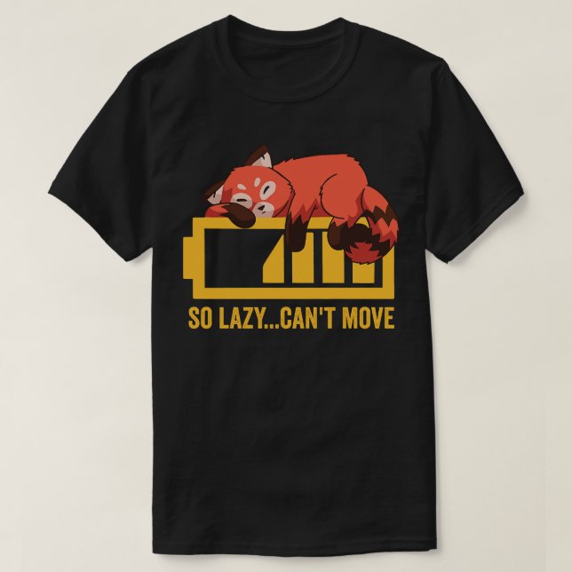 Camiseta Engraçado Red Panda Lazy (Frente do Design)