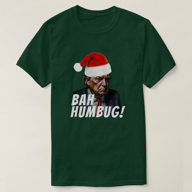 Camiseta Engraçado Red Santa Hat Trump Ugly Christmas (Frente do Design)