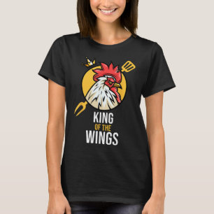 Camiseta Engraçado Rei Galinha Asas Ventiladores Churrasco