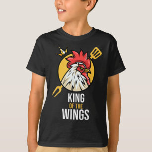 Camiseta Engraçado Rei Galinha Asas Ventiladores Churrasco 