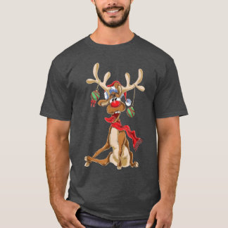 Camiseta Engraçado Rein Natal Antlers