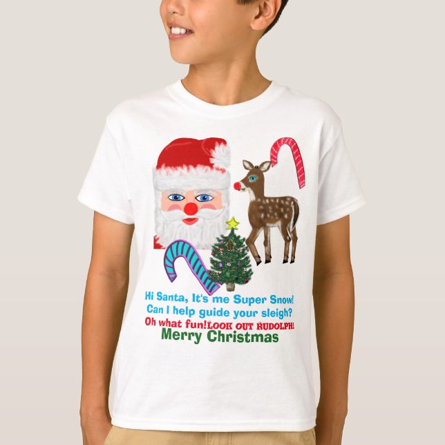 Camiseta Engraçado Reinador de Super Neve Santa Claus (Frente)