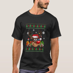 Camiseta Engraçado Reindeer Amante Santa Hat Fabuloso Natal