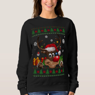 Camiseta Engraçado Reindeer Amante Santa Hat Feia De Natal