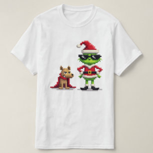 Camiseta Engraçado Reindeer de Natal e Max Pixel Art Tee  