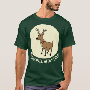 Camiseta Engraçado Reindeer Natal Pun Dorme Bem Com Oth