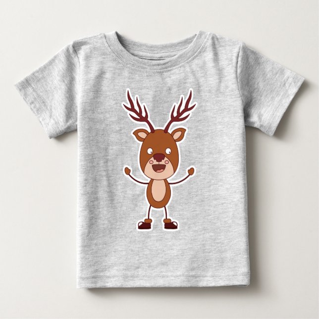 Camiseta Engraçado Reindeer roupa personalizada (Frente)
