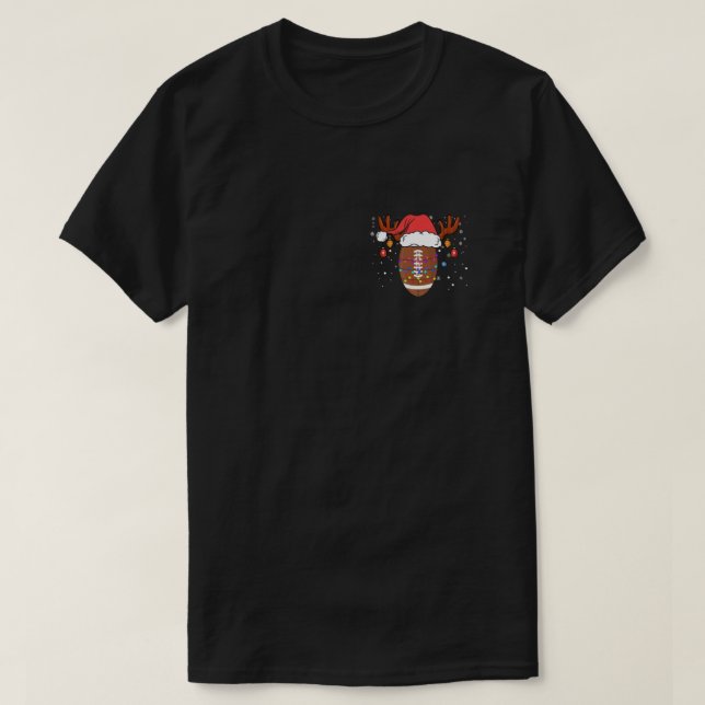 Camiseta Engraçado Reindeer Santa Hat no Natal (Frente do Design)