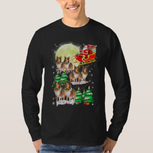 Camiseta Engraçado Reindeer Sheltie Xmas Natal Amantes