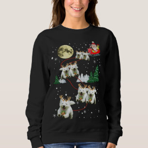 Camiseta Engraçado Reindeer Westie Xmas Cães de Natal Amant