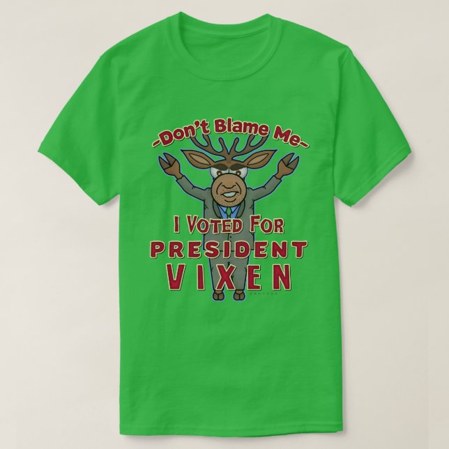 Camiseta Engraçado Reindet de Natal Presidente Vixen Políti (Frente do Design)