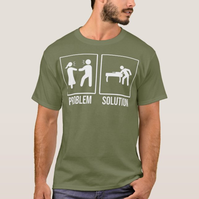 Camiseta Engraçado Relacionamento E Piscina Billard (Frente)