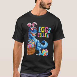 Camiseta Engraçado Religioso De Dino Na Cesta De Ovos De Bo