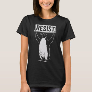 Camiseta Engraçado Resistir ao Ativismo Pinguim Design Vint