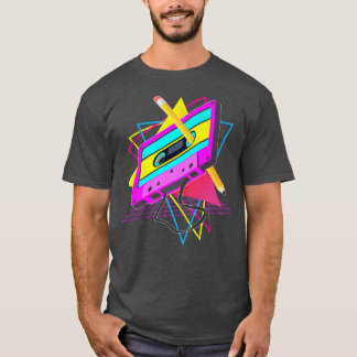 Camiseta Engraçado Retro 80s Cassette Tape Pencil Throwback