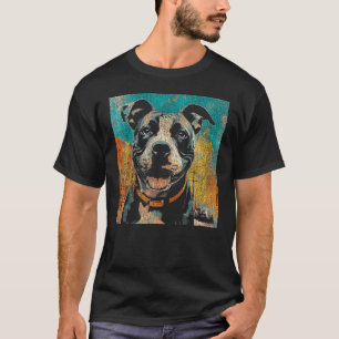 Camiseta Engraçado Retro Cão American Pit Bull Terrier Vint