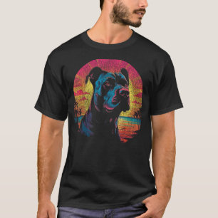 Camiseta Engraçado Retro Cão American Pit Bull Terrier Vint