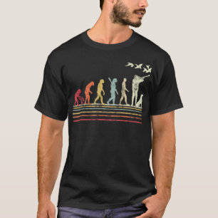 Camiseta Engraçado Retro Evolution Duck Caça Pato Uma mulhe