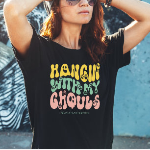 Camiseta Engraçado, Retro Halloween, Nome Personalizado
