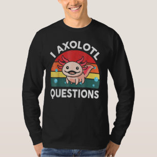 Camiseta Engraçado Retro I Axolotl Perguntas Rosa Salamande