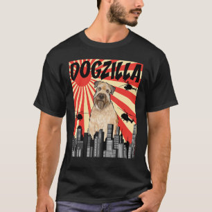 Camiseta Engraçado Retro Japonês Dogzilla Soft Revestido Wh