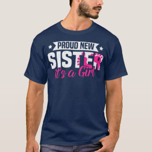Camiseta Engraçado Retro Orgulhosa Nova Irmã É uma Menina S